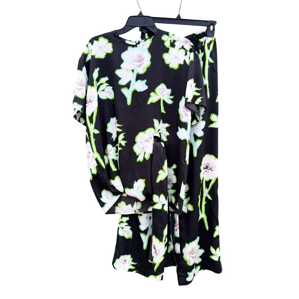 MSGM Black Floral Shirt & Pant Coordinated Set 36 2
